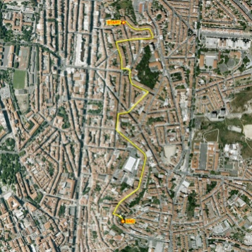 The route of the walk through Lisbon